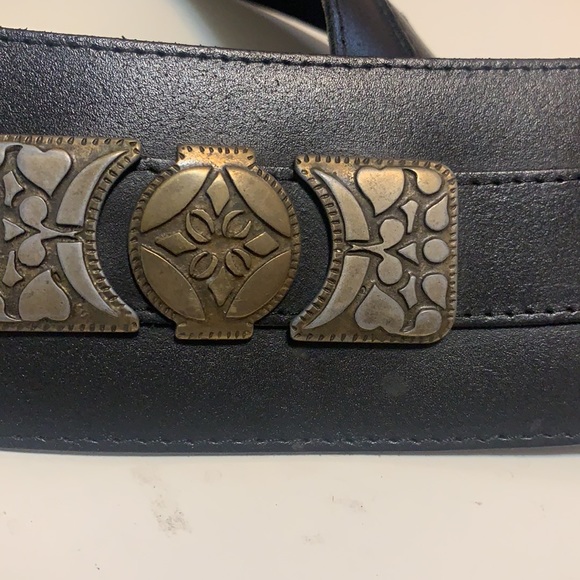 CUIR VERITABLE 35”. MADE IN FRANCE  BLACK LEA.BELT - Picture 3 of 13